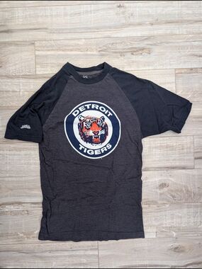 Detroit Tigers Men's Raglan Tee - Navy/Charcoal / Stitches